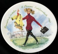 Limoges Henri D'Arceau 1960 Independent Woman Decorative Plate